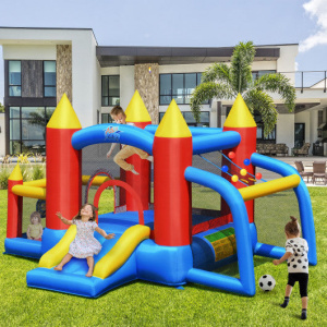 Inflatable Bounce House without Blower  with Ball Pit and Slide