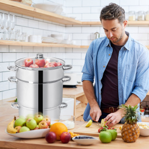11-Quart Stainless Steel Fruit Juicer & Steamers