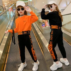 Girls' Sweater Suit Spring Autumn Children'S Clothing  Long-Sleeved Casual Top+Casual Trousers Big Kids Sports Clothes Sets