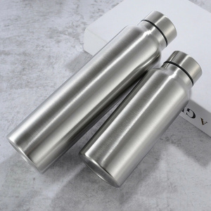 2021 650/1000ml Stainless Steel Sports Water Bottle Thermos Mug Leak_Proof Thermosmug Single Wall Vacuum Camping Gym Metal Flask