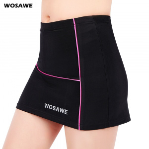 WOSAWE Cycling Shorts Women's Skirts 4D Gel Padded Gel Black Underpant Bicycle Bike Underwear Clothes Downhill Shorts Size S-XL