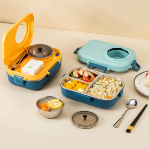 304 Stainless Steel Children Lunch Box Removable Lunch Box with Soup Bowl Elementary School Students Portable Lunch Box