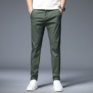New Thin Casual Pants Men 4 Colors Classic Style Fashion Business Slim Fit Straight Cotton Solid Color Brand Trousers 38