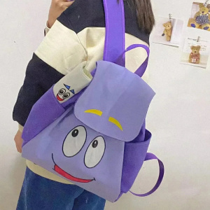 New Doraed Explorer Backpack Bag Pre-Kindergarten Plush Schoolbag Toys Book Bag Purple Map Pencil  Case