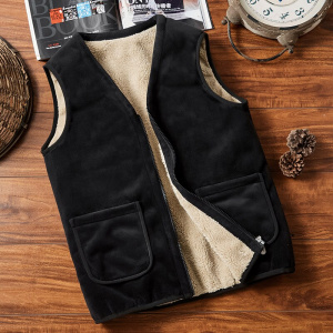 Casual Sleeveless Jacket Autumn Winter Men Warm Fleece Mens Vest Jacket Velvet Thick Sleeveless Men's Vest Gilet Clothing 5XL