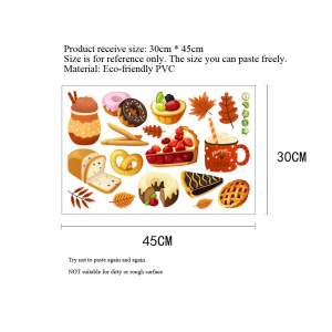 Cartoon bread dessert pattern Wall sticker Kitchen dining living room home decoration background wallpaper for kids stickers