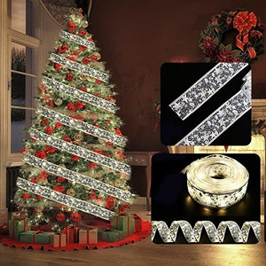 Ribbon Fairy Light Christmas Tree Ornaments for Christmas Decoration