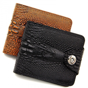 mens wallet leather genuine short purse billetera hombre men wallets vintage style cartera hombre crocodile  Alligato portemonne
