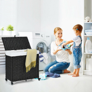 laundry baskets with wheels and lid / Rolling laundry hampers for clean storage
