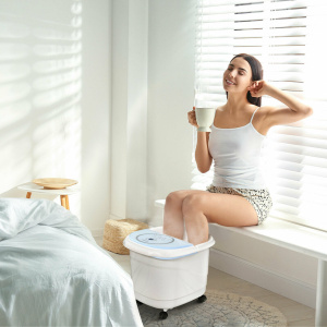 Foot Spa Bath Massager with 3-Angle Shower and Motorized Rollers