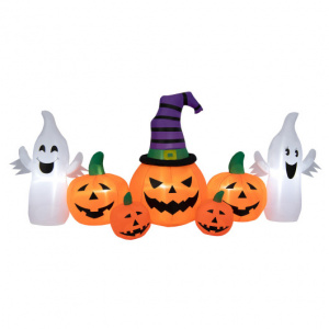 Ghost with Pumpkin Halloween Inflatables Combo Halloween Decoration 9 Feet Tall