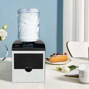 Countertop Portable Ice Maker with Water Dispenser, 2-in-1 Water Dispenser with built-in Ice Maker