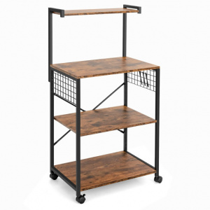 4-Tier Baker's Rack Shelf Storage on Wheels