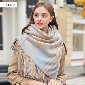 100% Wool Scarf Women Warmer Cashmere Shawls and Wraps Echarpe Pashmina Ladies Plaid Wool Scarves Narrow Foulard Femme