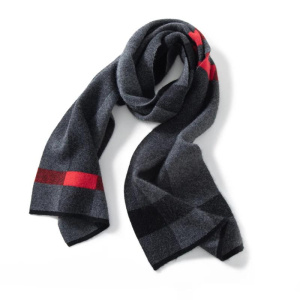 Knitted cashmere scarf three-color splicing women's scarf neck protection warm casual fashion men's scarf