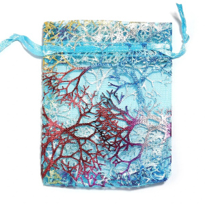 10Pcs/Lot Colored Gold Hot Stamping Coral Gift Bags Halloween Candy Bag Bundle Pockets Storage Accessories Wholesale