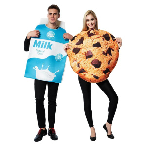 Funny Food Milk Cookies Cosplay Halloween Costumes for Adult Women Boy Girls Christmas Party Group Family Matching Outfits