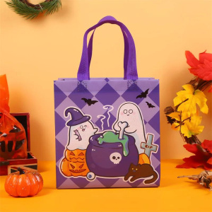 StoBag 8/20pcs Happy Halloween Non-woven Tote Bags Gift Kids Handbag Fabric Packaging Waterproof Storage Reusable Pouch Party