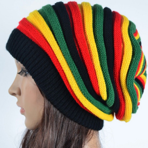 Free Shipping Winter Hip Hop Bob Marley Jamaican Rasta  Reggae Multi-colour Striped Beanie Hats For Mens Women