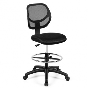 Adjustable Height Mid Back Mesh Drafting Office Chair