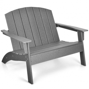Patio Weather Resistant Adirondack Loveseat-Gray