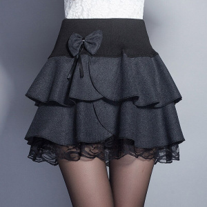 Zuolunouba 2020 Elasticity Summer Skirt Women Sweet Floral Bowknot Mini Tutu Woman Skirts Shorts Lace Jupe Femme Office Skirts