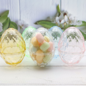 Creative Transparent Plastic Easter Egg Candy Boxes for Easter Party Decoration 5Pcs