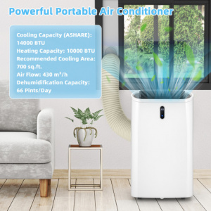 14000 BTU Portable Air Conditioner with APP and WiFi Control-White