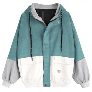 New Women Coats Corduroy Patchwork Oversize Zipper Jackets Windbreaker Coats And Jackets Women Baseball-Uniform Clothes