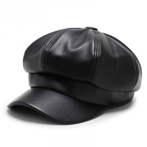 Fashion Solid color Octagonal Cap Hats Female Leather Panama Stylish Artist Painter Newsboy Caps Beret Woman hat