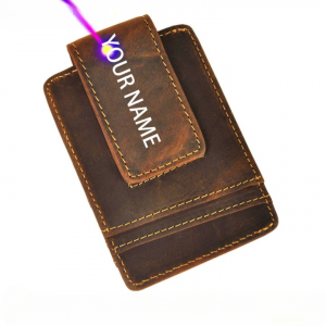 Genuine Leather Credit Card Cash Holder Slim Mini Wallet Purse for Men