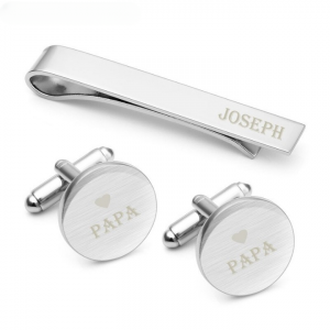 Personalized Master Custom Name Symbol Cufflinks Stainless Steel Cufflinks Tie Clip Bar Set for Mens Shirt Business Wedding Gift