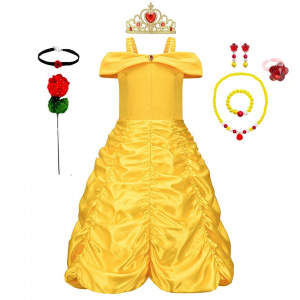 Girls Belle Dress Kids Ball Gown Princess Costume For Beauty and the Beast Children Christmas Birthday Carnival Party Cosplay