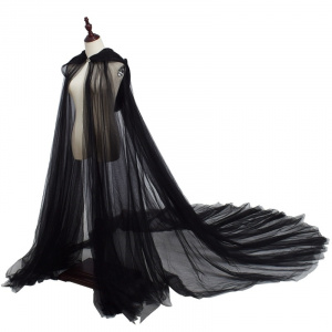 Floor Length Halloween Tulle Cape Cloak Costume for Women