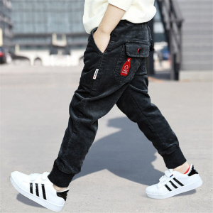 Teenage Boys Warm Thick Pants Cotton Pockets Kids Sports Fleece Lined Pants For Boys 6 8 10 12 Year Kids Clothes