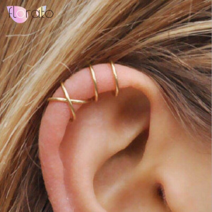 1 pcs Real 925 Sterling Silver Cross Ear Cuff Non Pierced Earrings for Women Micro Small Clip on Earrings Cartilage Jewelry A30