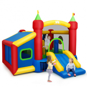 Brightly Colored Inflatable Bounce House With Slide