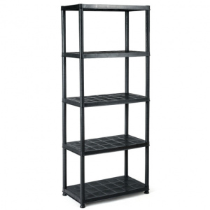 5-Tier Heavy Duty Black PP Storage Rack 