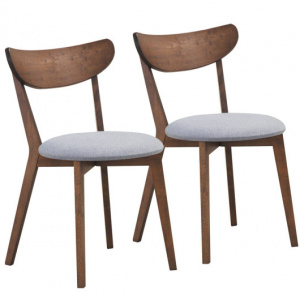 Curved Back Upholstered Dining Chairs Set of 2