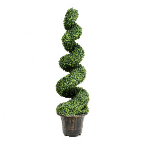 Artificial Realistic Vivid Green Decorative 4 Feet Boxwood Spiral Tree 