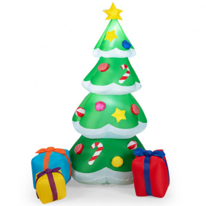 6FT High Inflatable LED Christmas Tree with 3 Wrapped Gift Boxes 