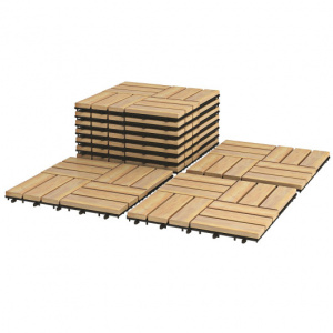 12 x 12 Inch Elegant Wooden Interlocking Deck Tiles 10 Pieces