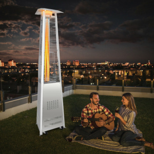 42 000 BTU Stainless Steel Pyramid Patio Heater With Wheels