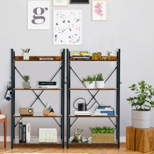 Industrial bookshelf for multi-storage/ 4-tier open shelf