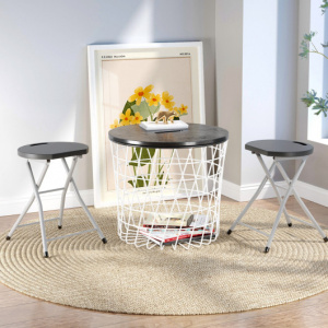 28 Inch Portable Folding Stools with 330lbs Limited Sturdy Frame