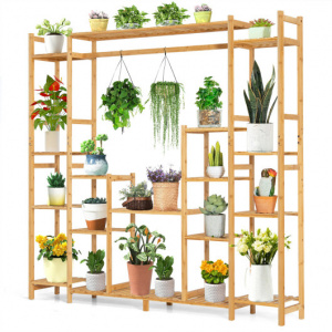 Premium Bamboo plant stand / 9-Tier Bamboo plant holder