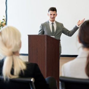 Wooden Floor Standing Podium Speaking Lectern