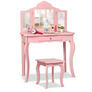 Childs Vanity Table and Stool Set