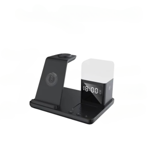 Best Multifunctional 4 in 1 Wireless Mobile Phone Fast Charger Stand for iPhone 14 15 Earphone and Watch - Black 1