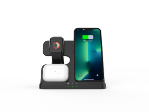 3 in 1 Wireless Charger 15W Universal Fast Portable Long Distance Cell Phone Car Power Bank in Black - Black 4